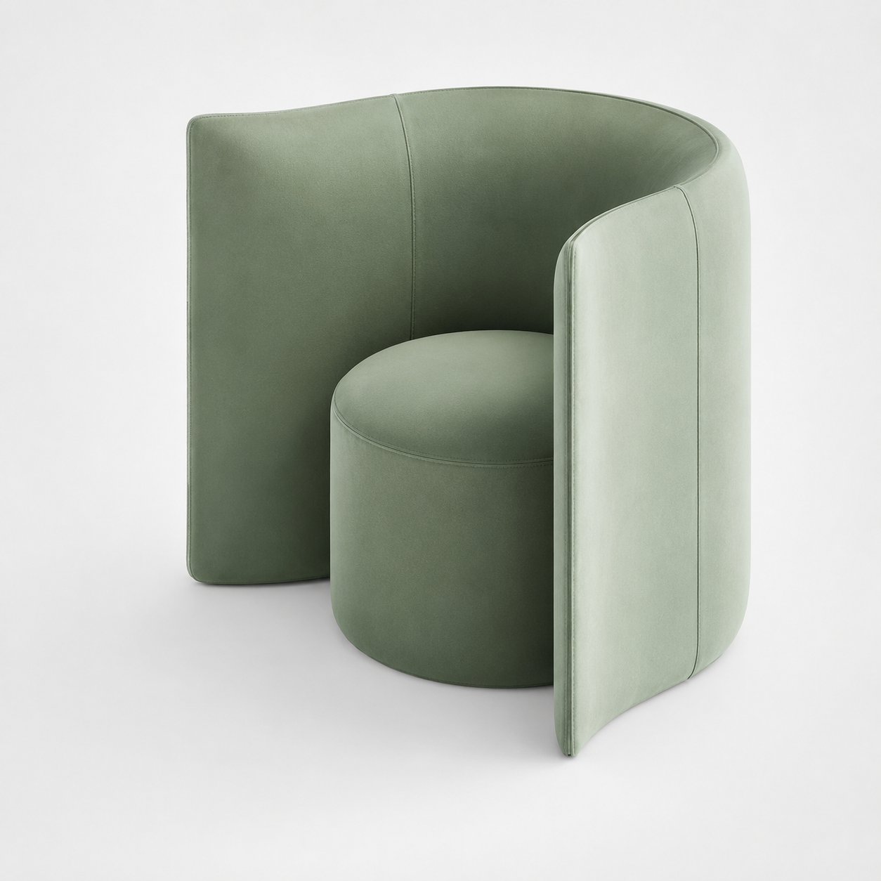 Green armchair in the workshop