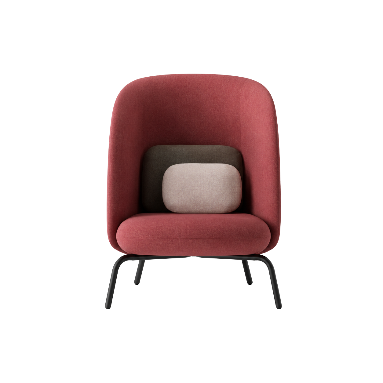 Rust red high-back lounge chair