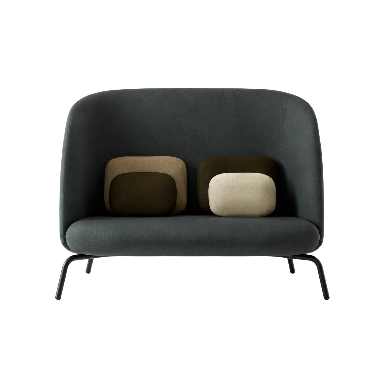 Dark green two-seat sofa