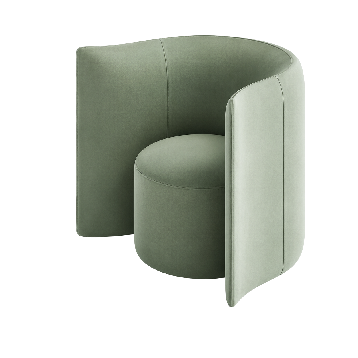 Sage leather tub chair
